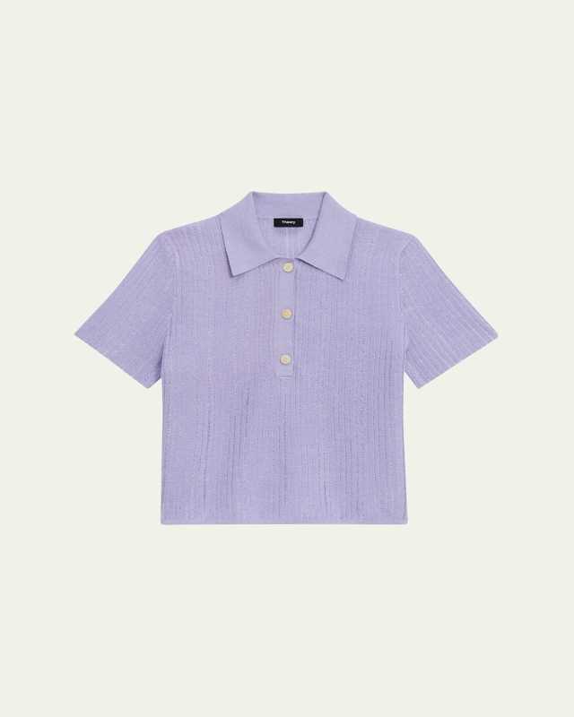 Neo Sag Harbor Cropped Short-Sleeve Polo Shirt