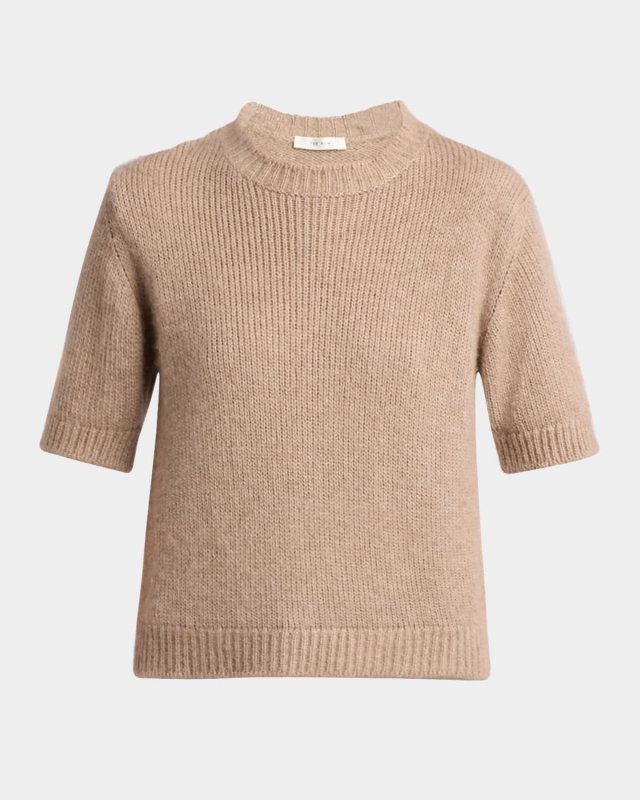 Hibiscus Cashmere Short-Sleeve Sweat