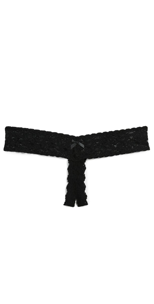 Hanky Panky After Midnight Open Gusset Low Rise Thong Black