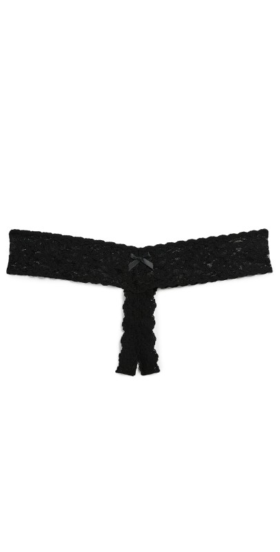 Hanky Panky After Midnight Open Gusset Low Rise Thong Black