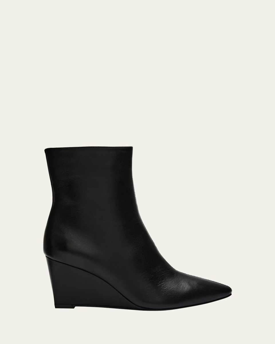 Pauletta Leather Wedge Booties
