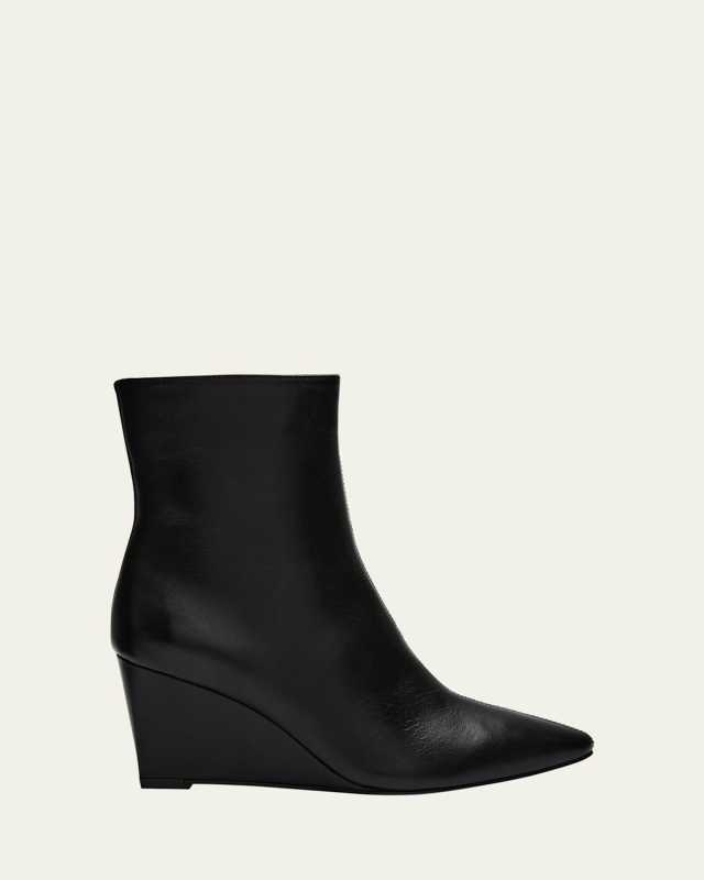 Pauletta Leather Wedge Booties