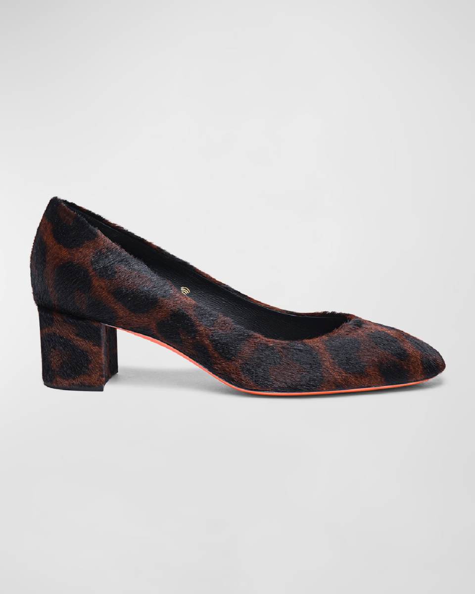 Flight Calf Hair Block-Heel Pumps