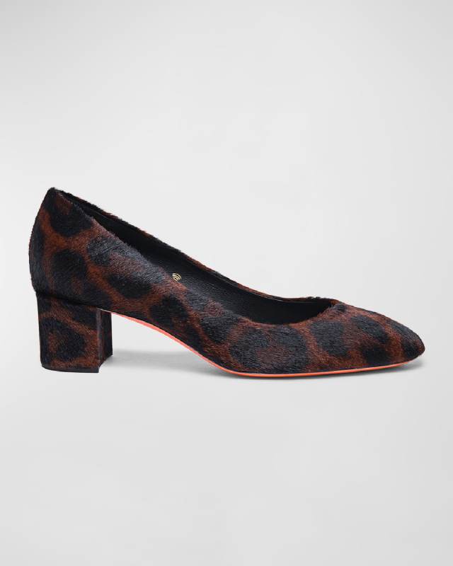Flight Calf Hair Block-Heel Pumps