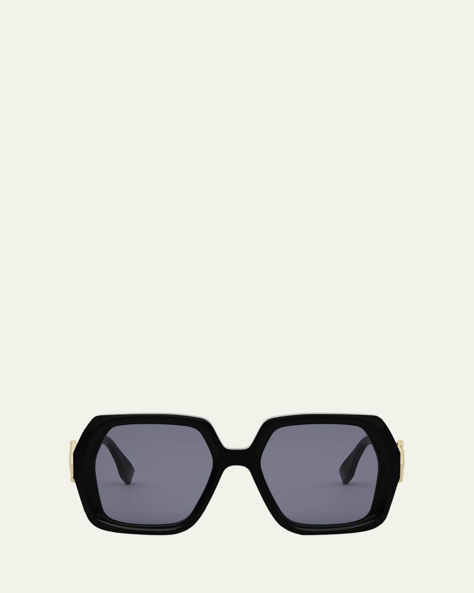 Fendi Diamond Acetate Square Sunglasses