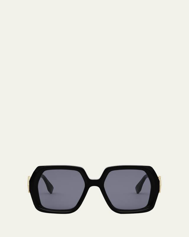 Fendi Diamond Acetate Square Sunglasses