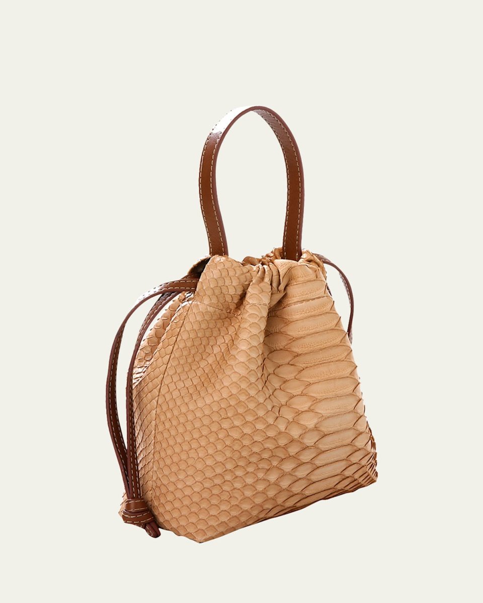La Rossy Mini Python Bucket Bag