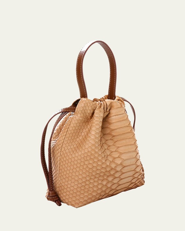La Rossy Mini Python Bucket Bag