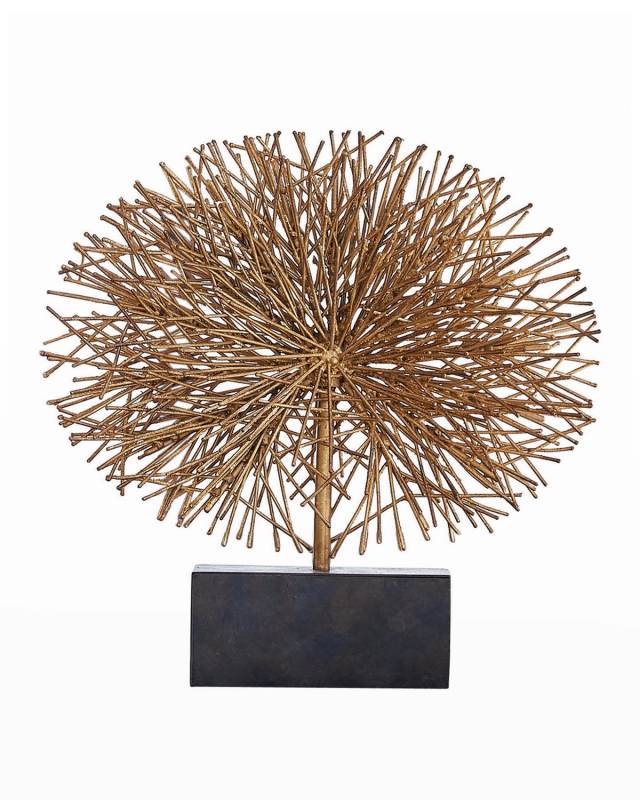 Small Gold Leaf Tumble Weed Sculpture