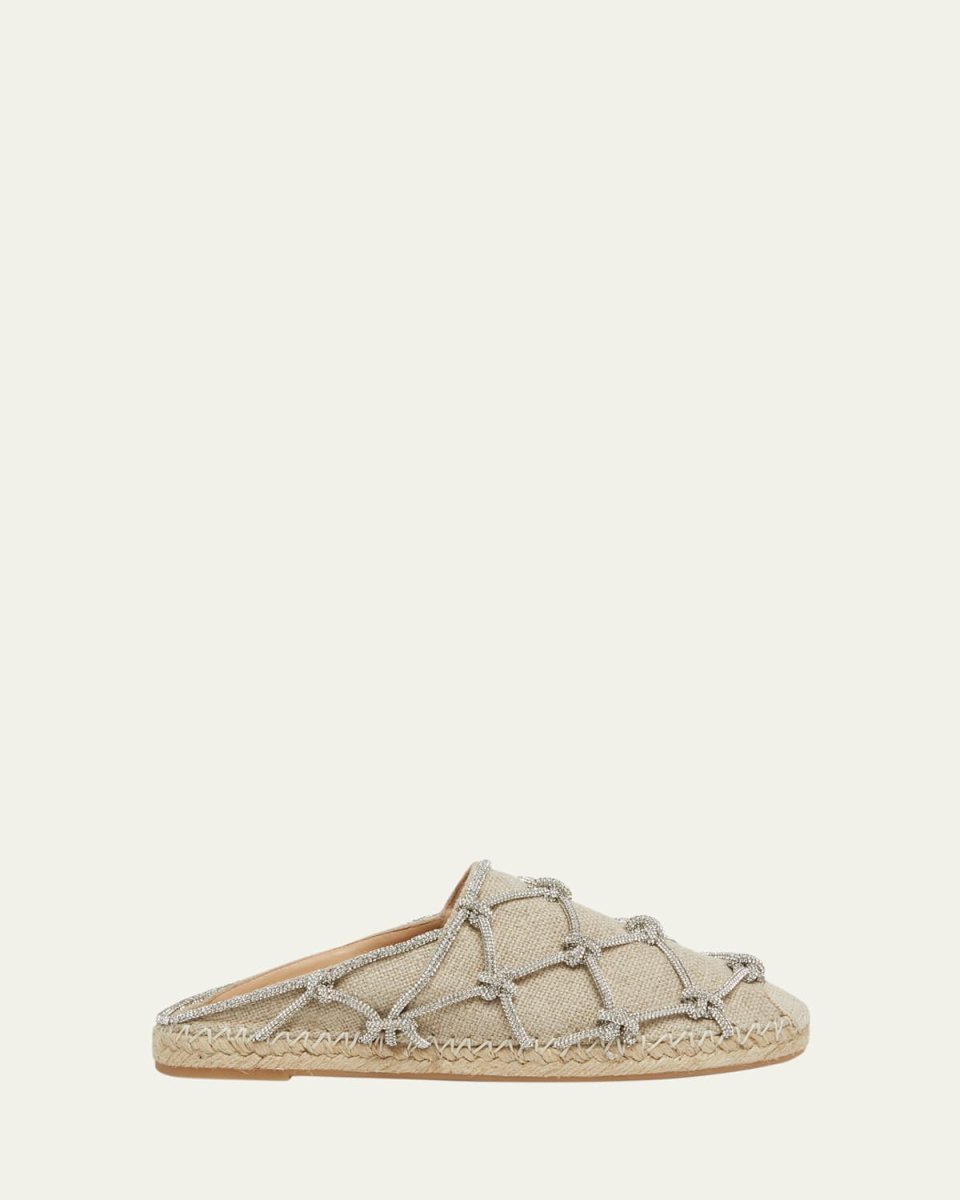 Knot Caged Jute Espadrille Mules