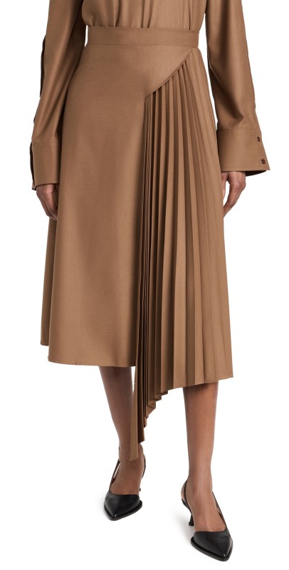 MMUSOMAXWELL Side Pleat Skirt Gold