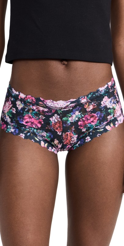 Hanky Panky Printed Signature Lace Boy Shorts Dark Peonies