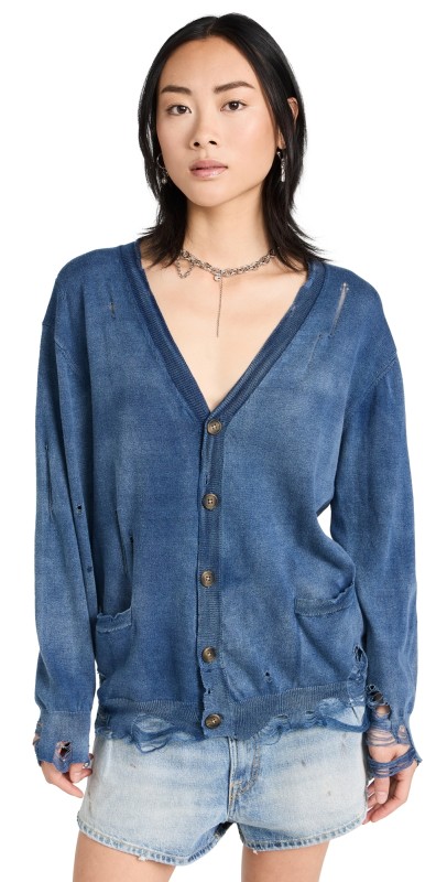 R13 Boyfriend Cardigan Dark Indigo