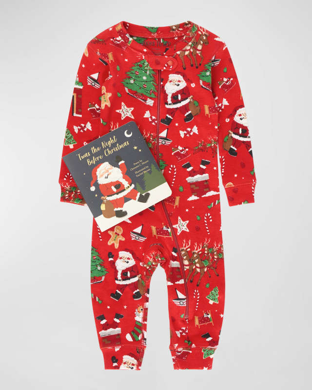 Kid's The Night Before Christmas Printed Coverall Set, Size 6