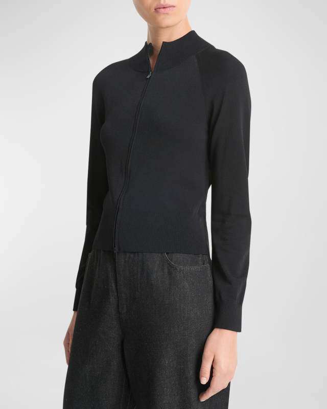 Raglan-Sleeve Zip-Front Jacket