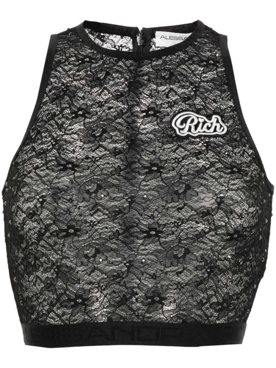cropped lace tank top