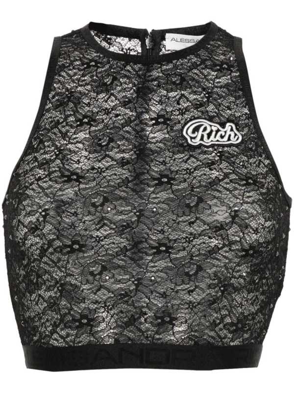 cropped lace tank top