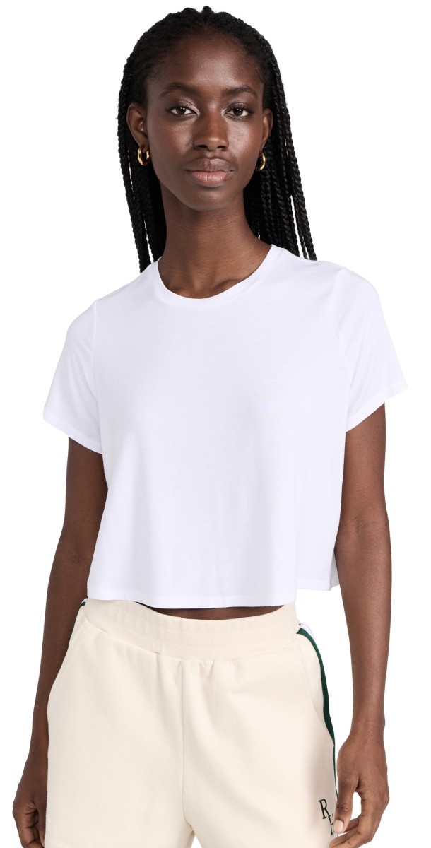 Alo Yoga Cropped All Day Short Sleeve Tee Black