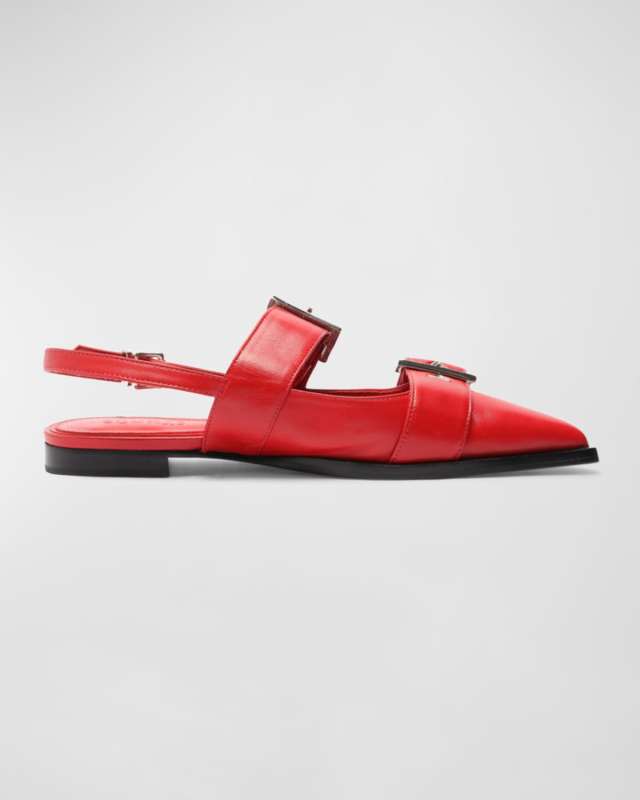 Darla Dual-Buckle Slingback Flats