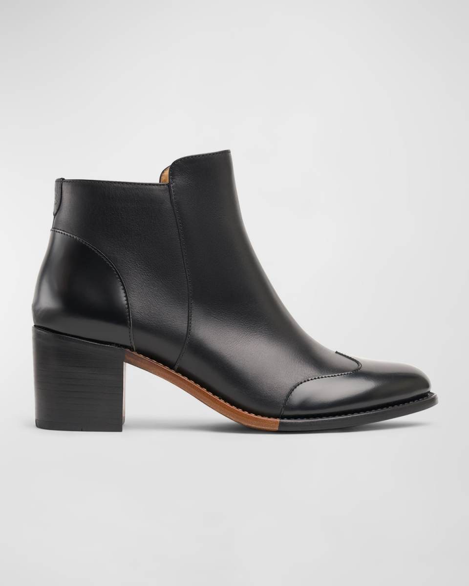 Miss Rosario Leather Wing-Tip Booties