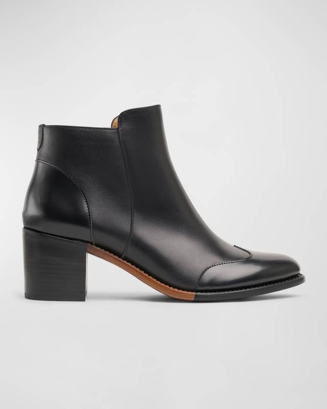 Miss Rosario Leather Wing-Tip Booties