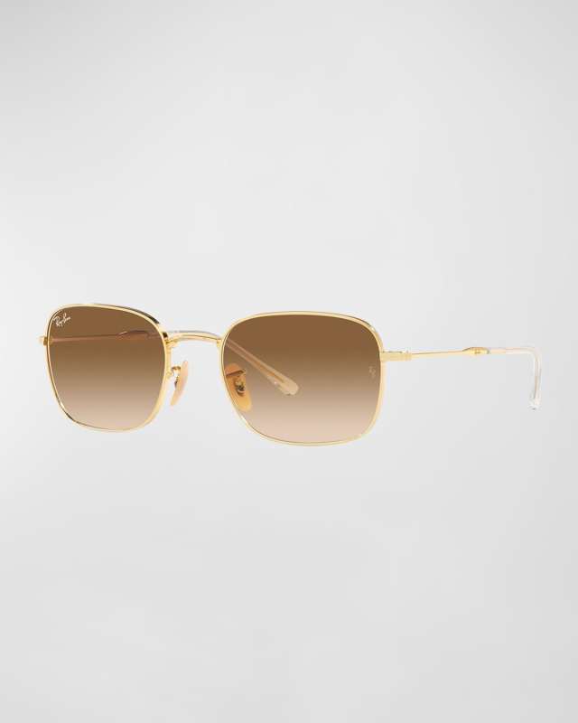 Engraved Logo Square Metal & Crystal Sunglasses, 53MM