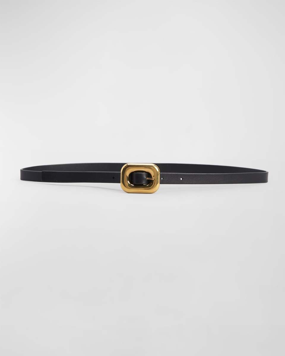 Calf Leather Skinny Belt