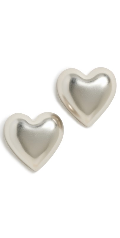 Roxanne Assoulin The Puffy Heart Stud Earrings Silver