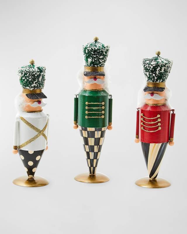 Cozy Christmas Tin Nutcrackers, Set of 3