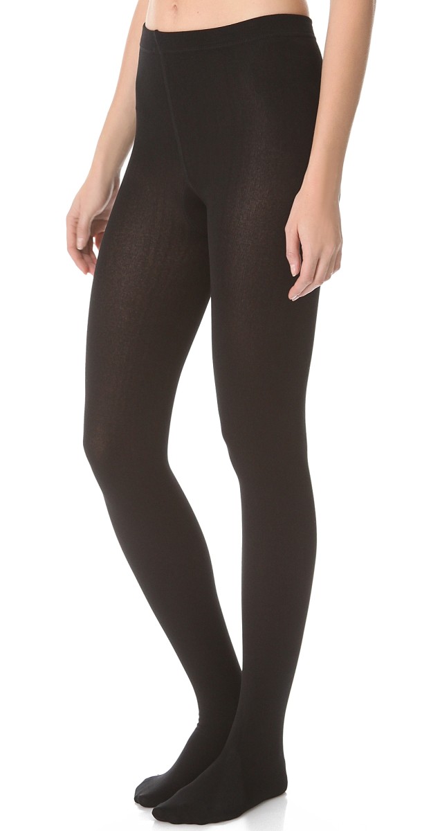 Plush Fleece Lined Tights Black