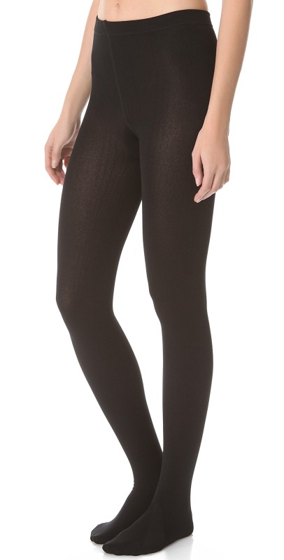 Plush Fleece Lined Tights Black