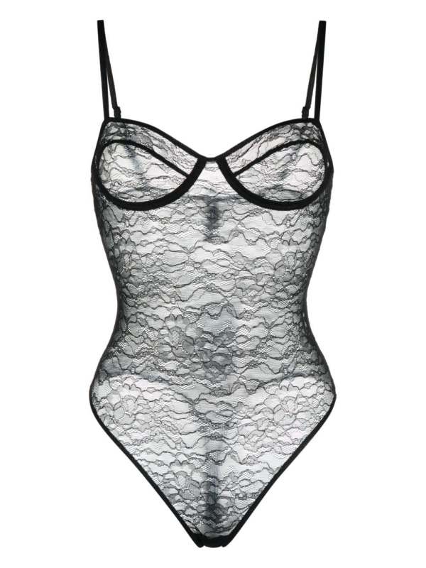 floral-lace semi-sheer body
