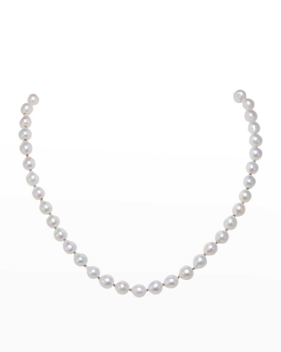 White Freshwater Pearl Necklace, 17"L