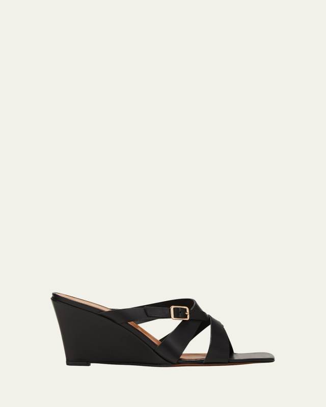 Alife Buckle Crisscross Wedge Sandals