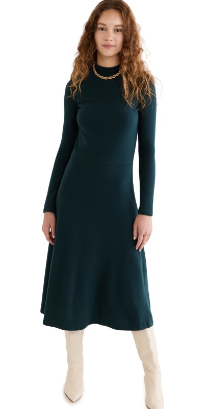 Vinceock Neck Dress Azure Onyx