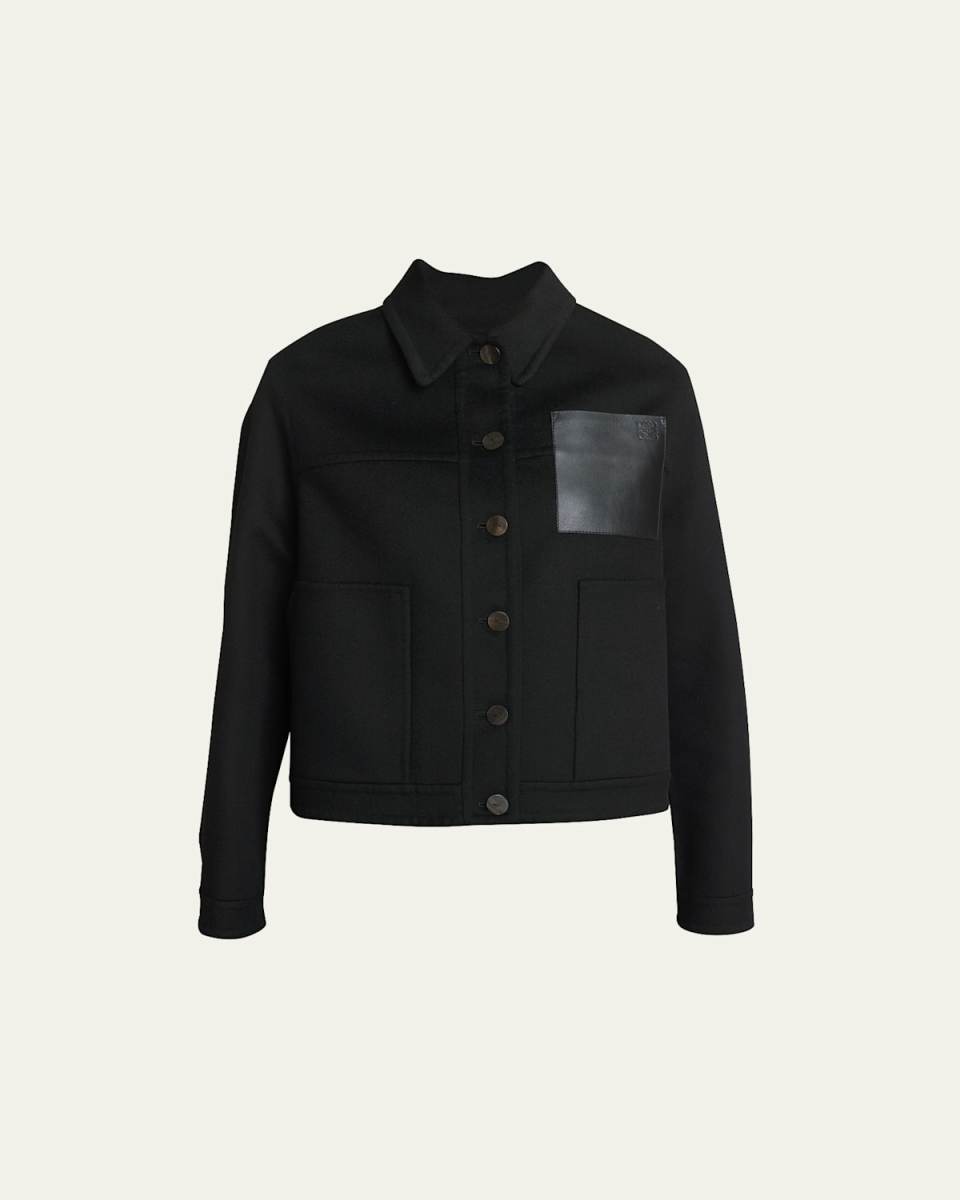 Cashmere Blend Workwear Jacket with Anagram Pocket
