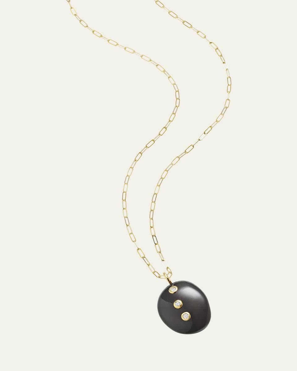 Starbursts Black Tourmaline Pendant Necklace with Diamonds