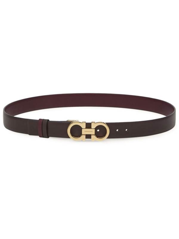Gancini-buckle leather belt