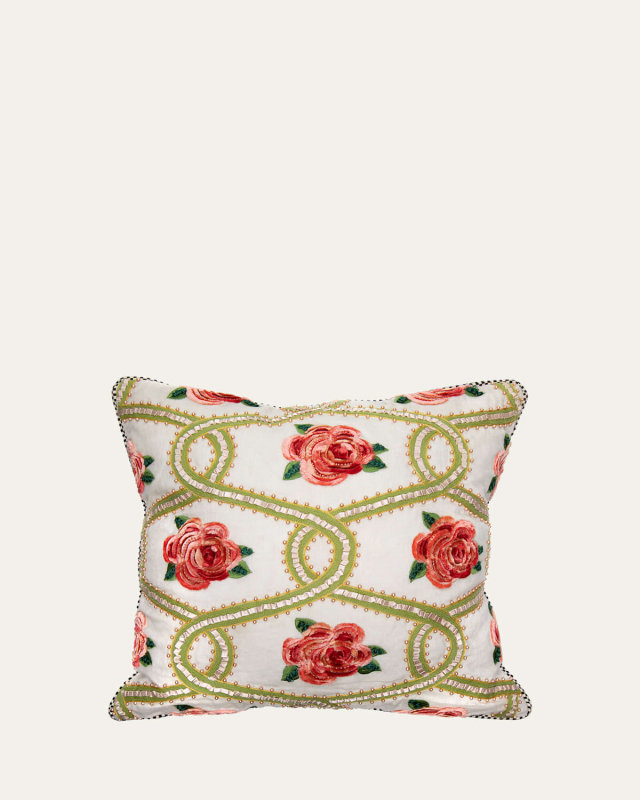 Really Rosy Ribbon Pillow