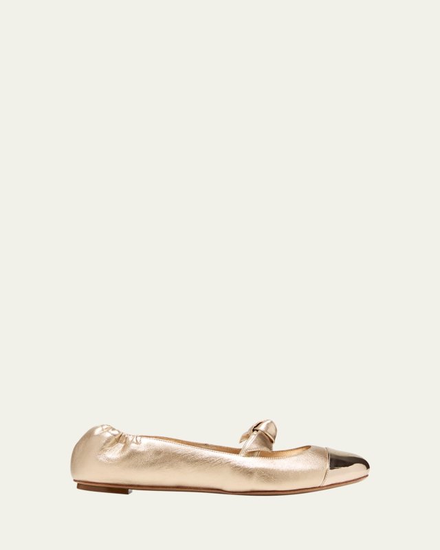 Clarita Metallic Bow Ballerina Flats