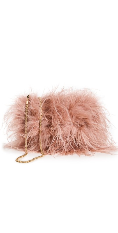 Loeffler Randall Zahara Mini Feather Pouch Blush