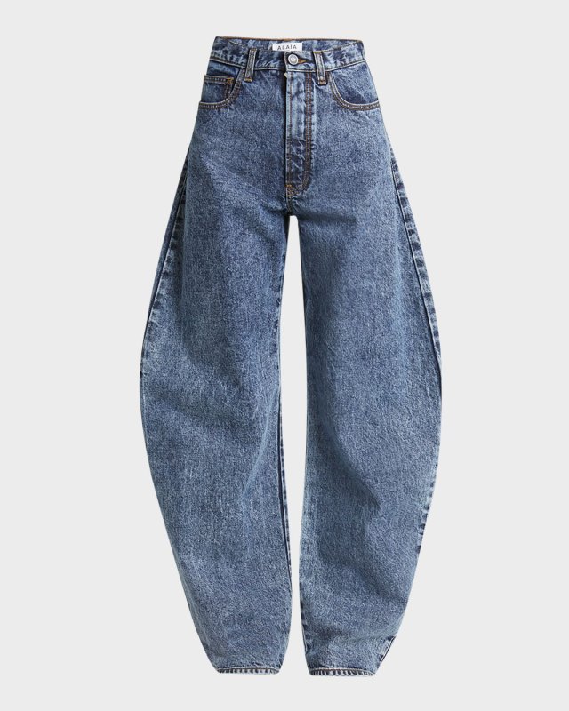 Rounded Leg Denim Pants