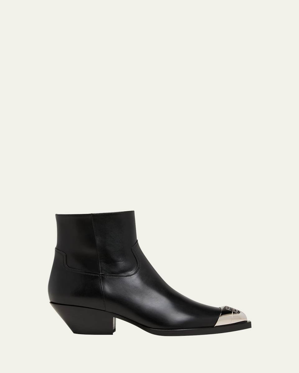 Calfskin 4G Metal-Toe Western Booties