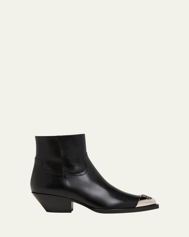 Calfskin 4G Metal-Toe Western Booties