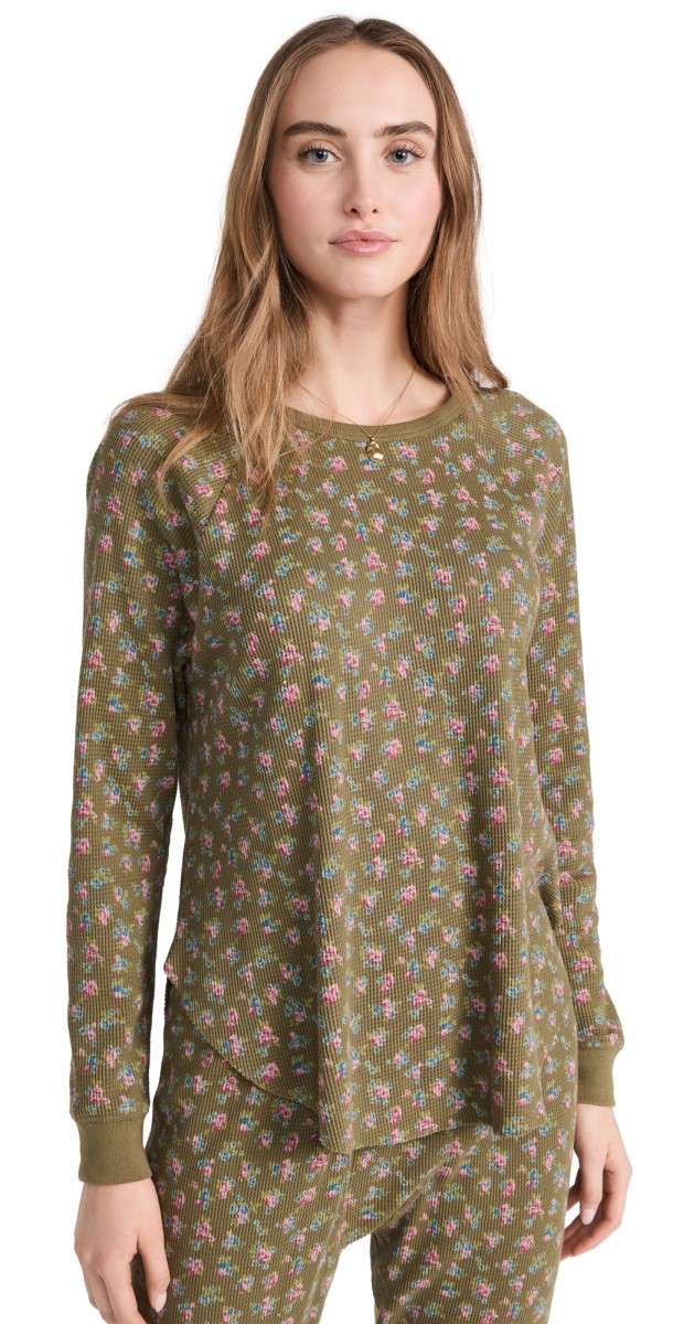 THE GREAT Outdoors The Union Crew Thermal Baselayer cypress floral