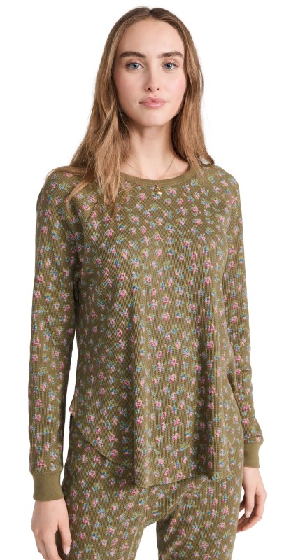THE GREAT Outdoors The Union Crew Thermal Baselayer cypress floral
