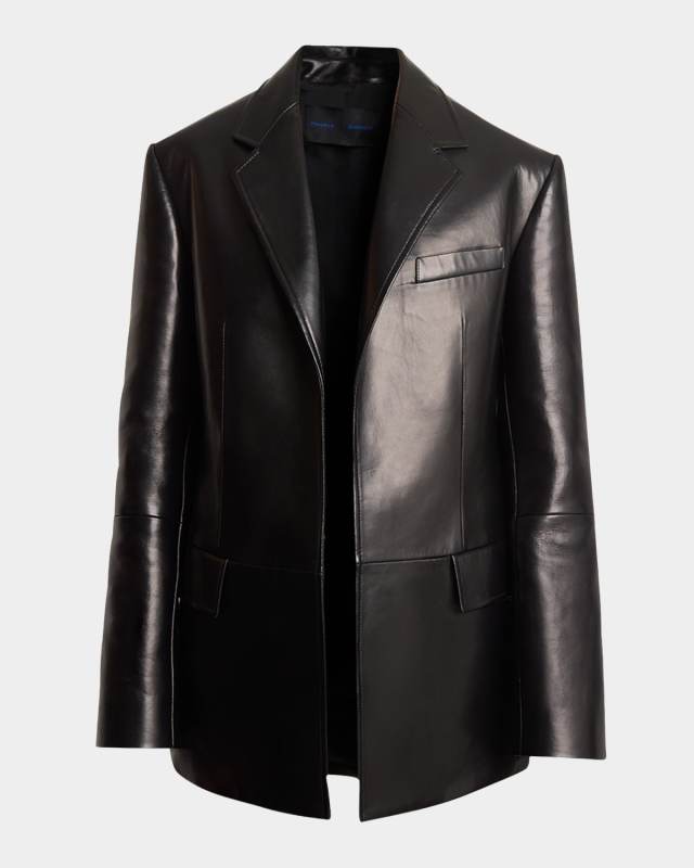 Hayes Open-Front Lambskin Leather Jacket