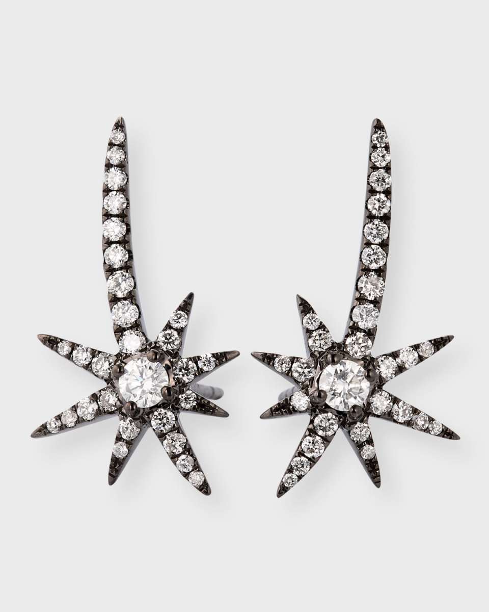 Black Shooting Starburst Earrings