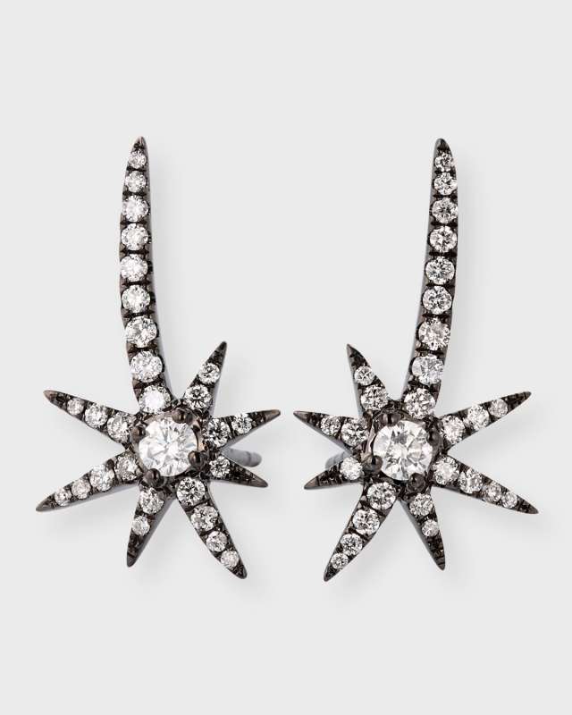 Black Shooting Starburst Earrings