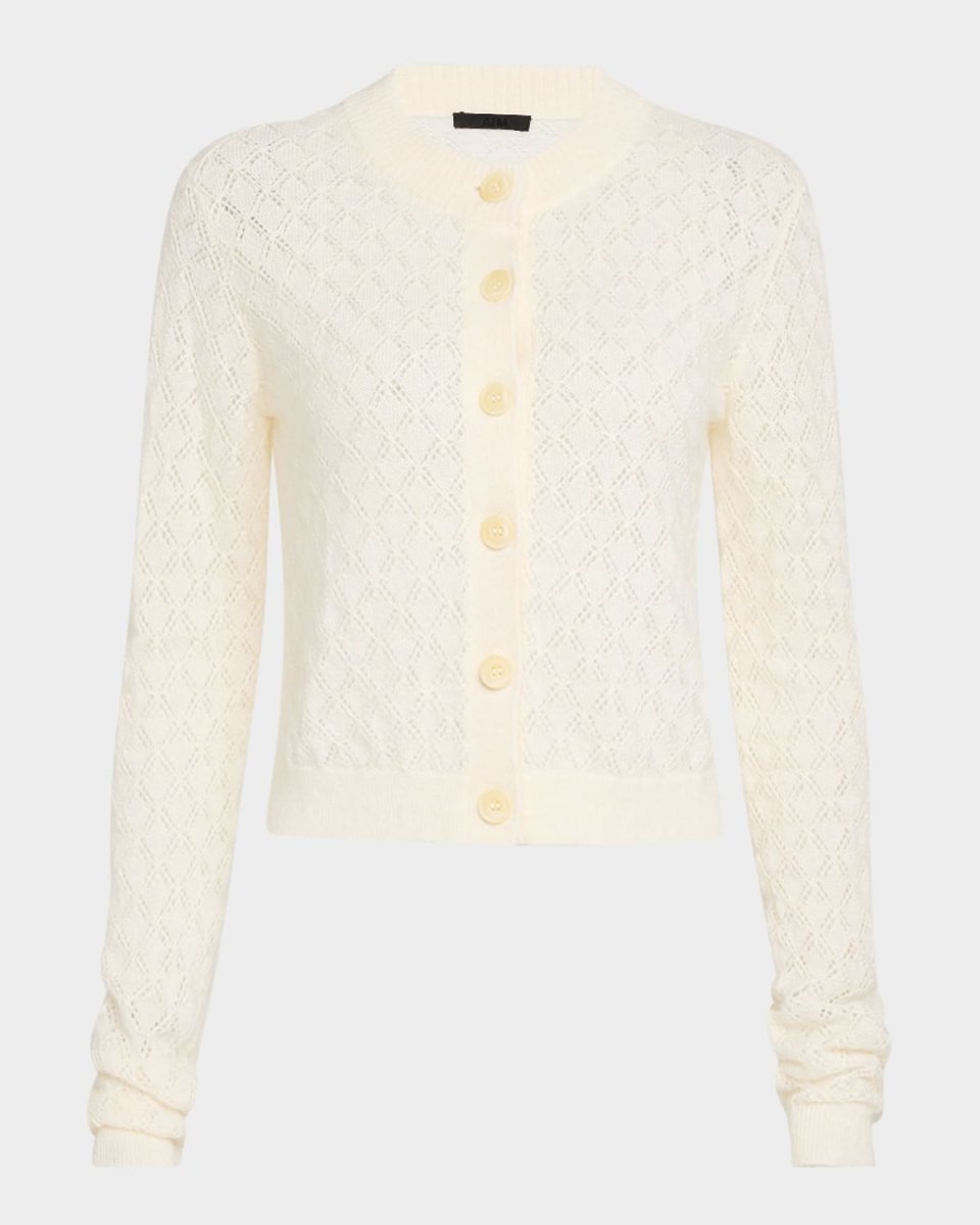 Wool-Blend Textured Cardigan